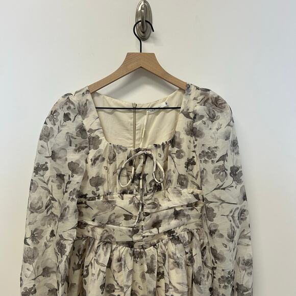 YOOMINI Cottage Core Prairie Milkmaid Floral Whimsy Dress Florals Size M - NWT - Picture 2 of 10